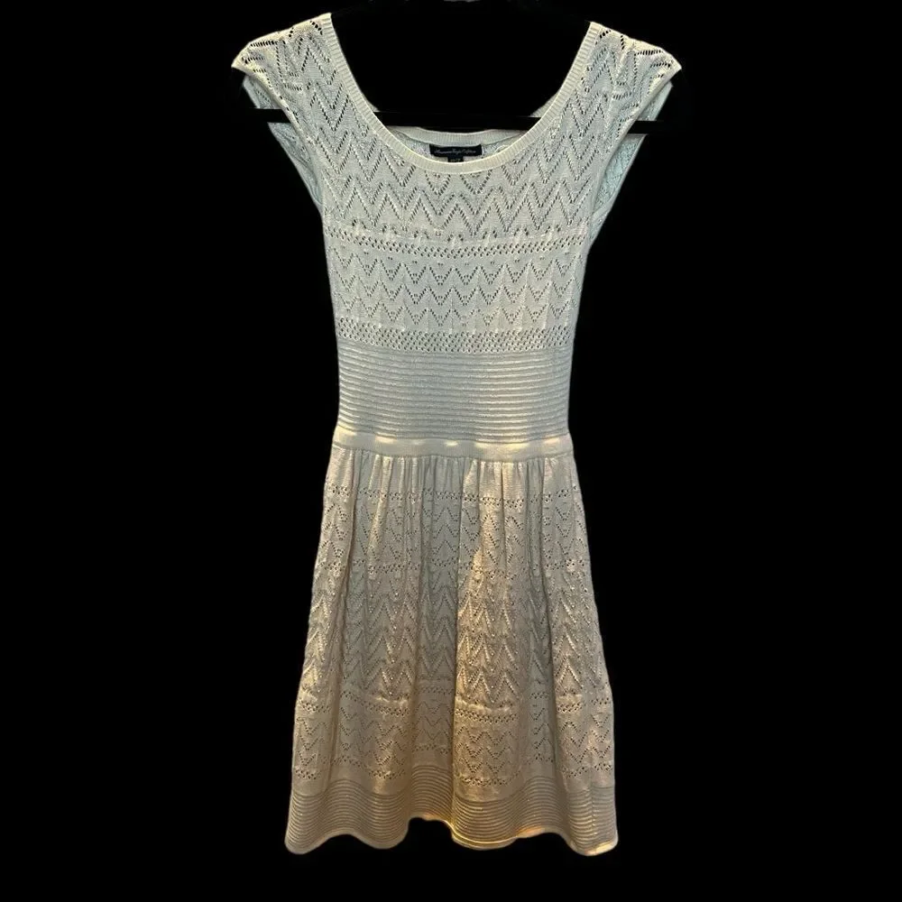 American Eagle Outfitters Women's Cream Sparkle Sweater Dress Size XXS - Picture 2 of 9